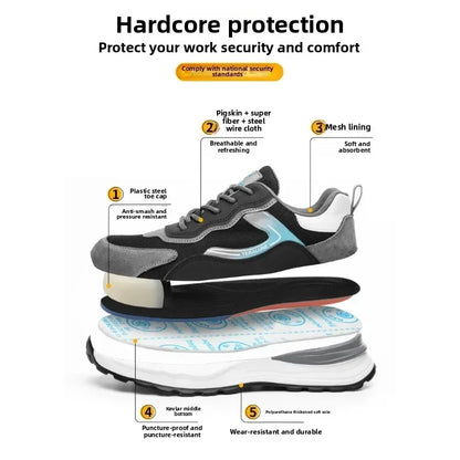Steel Toe Safety Shoes, Odor-Resistant & Insulated Work Boots