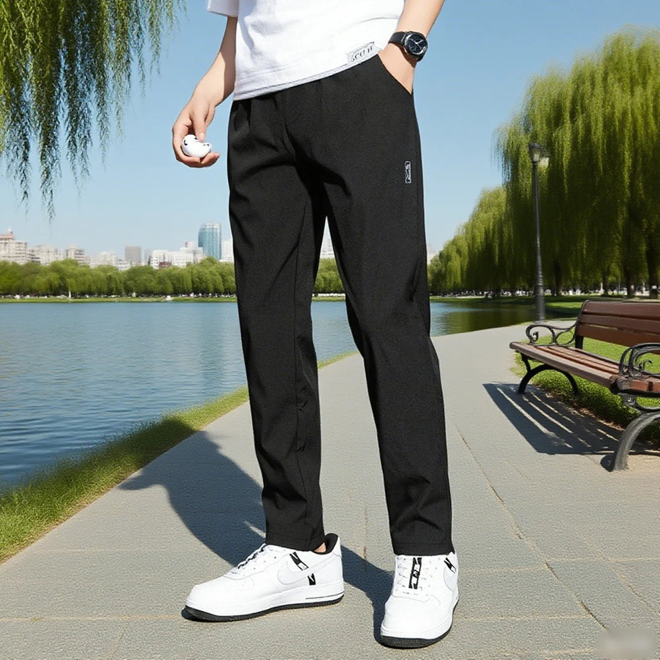 Men's Ice Silk Stretch Business Casual Pants