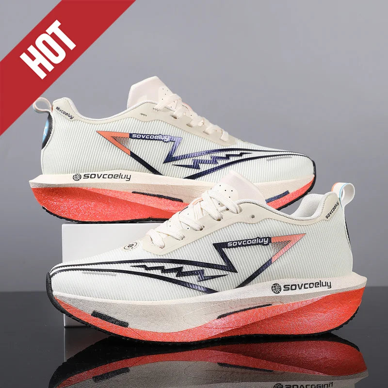 Carbon Plate Running Shoes, Lightweight Breathable Marathon Sneakers for Men & Women